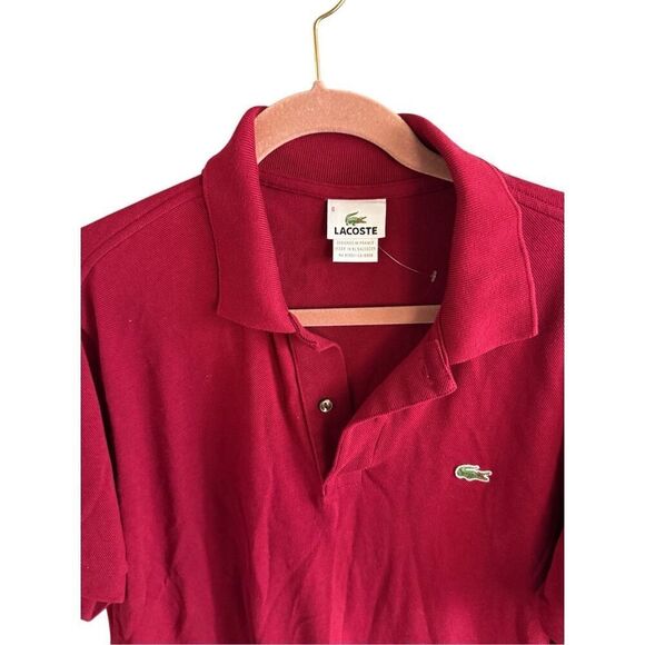 Lacoste Mens Red Pique Short Sleeve Collared Casual Golf Polo Shirt Size 6 - Picture 8 of 8
